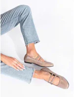 Praktické  baleríny hnědé dámské bez podpatku