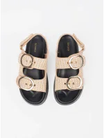 Krásné dámské  sandály hnědé platforma