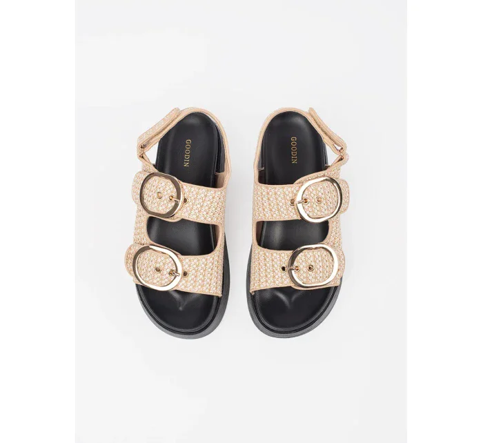 Krásné dámské  sandály hnědé platforma