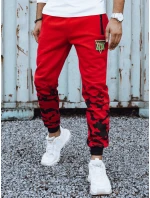 Pánské tepláky s potiskem červené FashionStreet UX4452