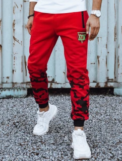 Pánské tepláky s potiskem červené FashionStreet UX4452