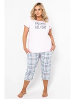 Italská móda Glamour po celé délce 3/4 velikosti sp. barva: světle růžová/potisk