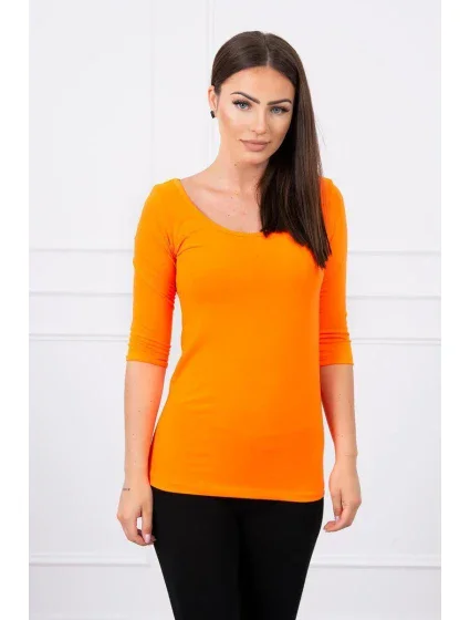 Halenka s kulatým výstřihem oranžová neonová Halenka s kulatým výstřihem oranžová neonová