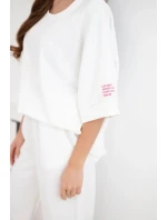 Dámský komplet z model 22014187 mikina a široké kalhoty ecru - K-Fashion