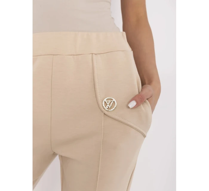 Spodnie DHJ SP model 21034971 jasny beżowy - FPrice Spodnie DHJ SP model 21034971 jasny beżowy - FPrice