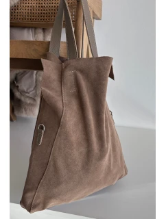 Dámská semišová kabelka shopper Miraya – tmavě béžová