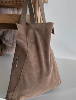 Dámská semišová kabelka shopper Miraya – tmavě béžová