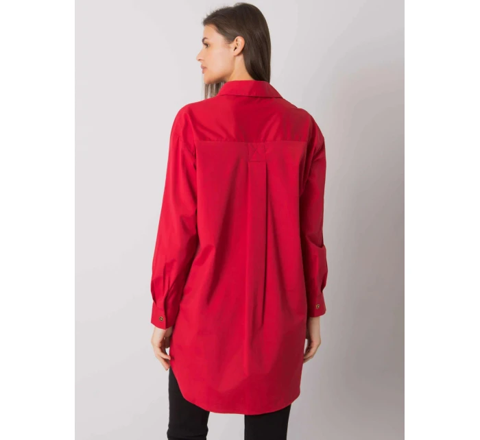 Dámská košile EM KS 005.34 Tmavě červená - Exmoda Dámská košile EM KS 005.34 Tmavě červená - Exmoda