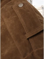 Dámská semišová bunda / bomber model 22022616 Tmavě hnědá Fashion Street - FashionStreet