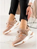 Komfortní dámské růžové  tenisky bez podpatku