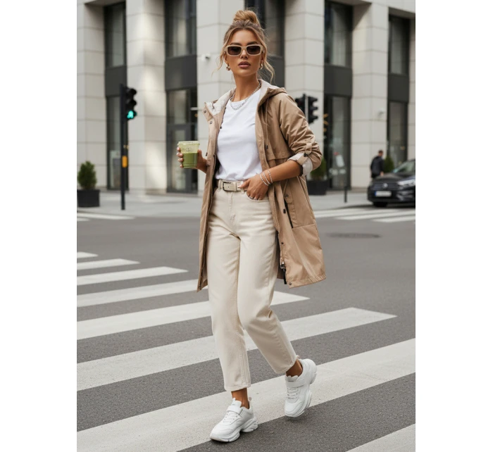 Dámská přechodná bunda parka MEROY béžová FashionStreet TY4288 Dámská přechodná bunda parka MEROY béžová FashionStreet TY4288