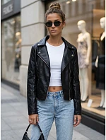 Dámská bunda ve stylu Ramones z ekologické kůže, černá, FashionStreet TY5730