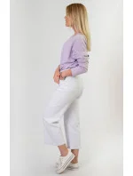 Široké dámské zvonové kalhoty v bílé barvě (B102) Široké dámské zvonové kalhoty v bílé barvě (B102)