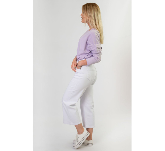 Široké dámské kalhoty v bílé barvě model 8969271 - FASHION