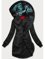 Dlouhá černá dámská mikina model 21292017 - LHD