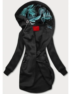 Dlouhá černá dámská mikina (AMG-855B)