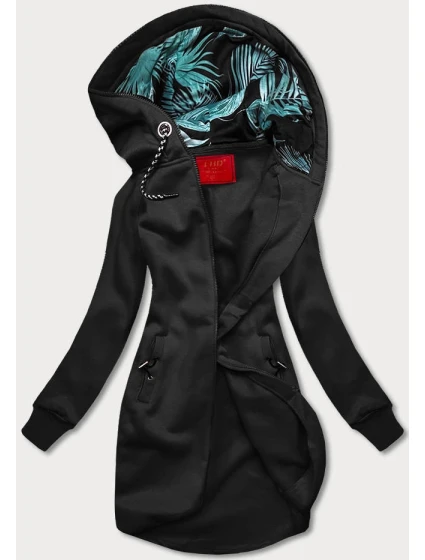 Dlouhá černá dámská mikina model 21292017 - LHD