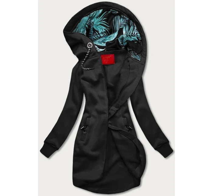 Dlouhá černá dámská mikina model 21292017 - LHD