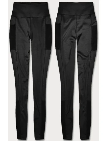 Černé legíny se vsadkami ze síťoviny (XL005-1) Černé legíny se vsadkami ze síťoviny (XL005-1)