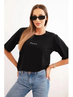 Dámská bavlněná blůza s potiskem Minimal černá