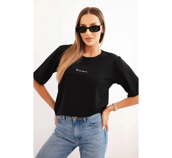 Dámská bavlněná blůza s potiskem Minimal černá