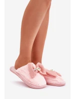 Dámské Pantofle S Kožíškem A Mašlí Růžové model 21681847 - Boto Dámské Pantofle S Kožíškem A Mašlí Růžové model 21681847 - Boto