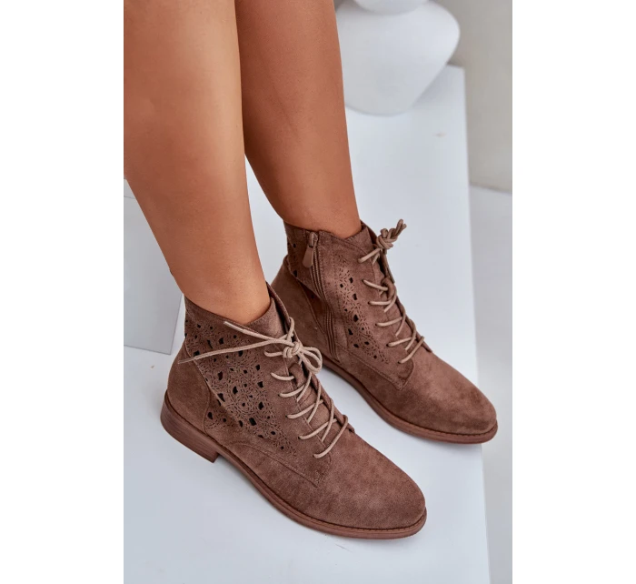 Šněrovací Boty S Vzorem Hnědé model 21685089 - S.Barski Šněrovací Boty S Vzorem Hnědé model 21685089 - S.Barski