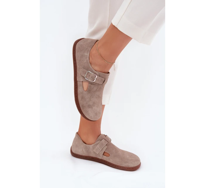 Semišové Polobotky Dámské S Přezkou  Béžové model 21703098 - Zazoo