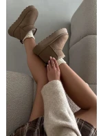 Dámské Sněhule Na Platformě Zateplené Kožíškem Khaki Vesirae Dámské Sněhule Na Platformě Zateplené Kožíškem Khaki Vesirae