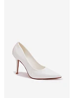 Klasické lakované lodičky z imitace kůže bílé Odira
