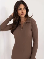 Šaty RV SK model 20619149 hnědé - FPrice Šaty RV SK model 20619149 hnědé - FPrice