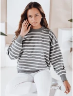 FashionStreet šedý pruhovaný dámský svetr MY2540