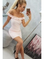 Španělské šaty s volánky pudrově růžové Španělské šaty s volánky pudrově růžové