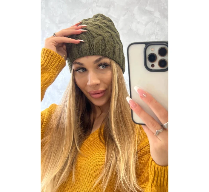 Fleecová čepice Agnes K239 khaki Fleecová čepice Agnes K239 khaki