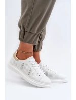 Bílé dámské kožené tenisky S.Barski LR760