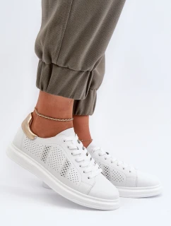 Bílé dámské kožené tenisky S.Barski LR760