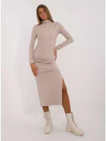 Sukienka LK SK model 20479822 beżowy - FPrice Sukienka LK SK model 20479822 beżowy - FPrice