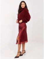 Spódnica MI SD model 21787890 bordowy - FPrice Spódnica MI SD model 21787890 bordowy - FPrice