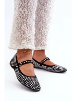 Eko Semišové Baletky S Ozdobami z Černé model 21666798 - Boto Eko Semišové Baletky S Ozdobami z Černé model 21666798 - Boto