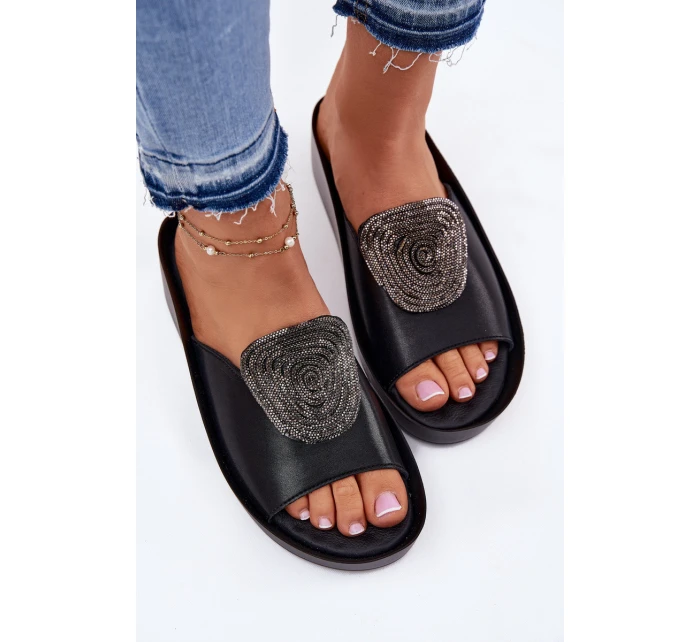 Kožené Dámské S Ozdobou Černé model 21698248 - S.Barski Kožené Dámské S Ozdobou Černé model 21698248 - S.Barski