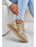 Kožené Dámské Tenisky Big Star Hi-Poly System Béžové Kožené Dámské Tenisky Big Star Hi-Poly System Béžové