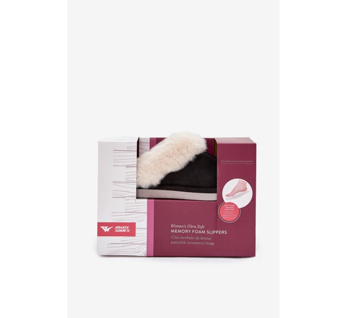 Dámské pantofle s kožíškem – černé Zanelia