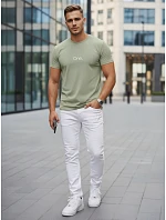 Pánské bavlněné zelené tričko s potiskem FashionStreet NX5125R Pánské bavlněné zelené tričko s potiskem FashionStreet NX5125R