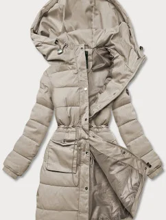 Béžová péřová dámská zimní bunda (CAN-865)