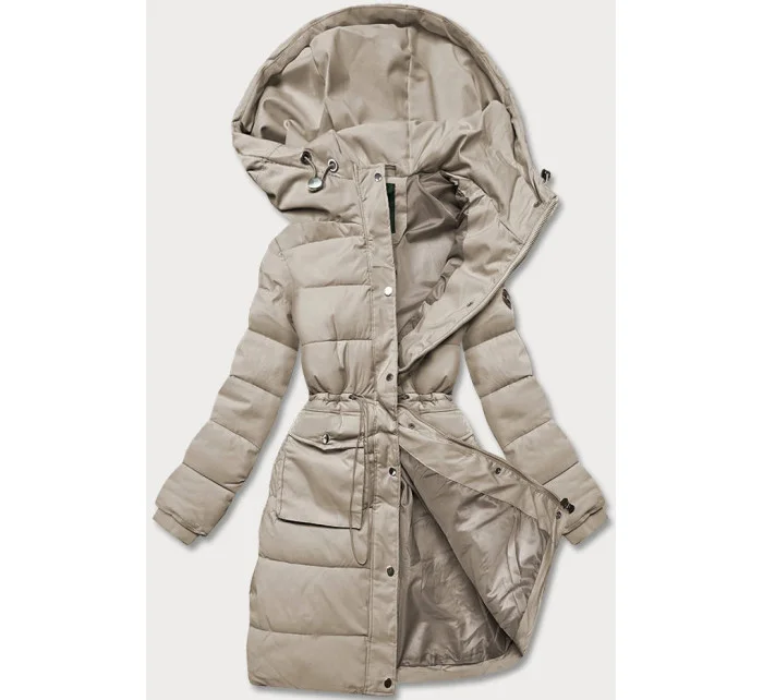 Béžová péřová dámská zimní bunda (CAN-865)