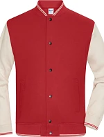 Daiber 8044 College bunda z bio bavlny 02.8044 carmine red/sandstone