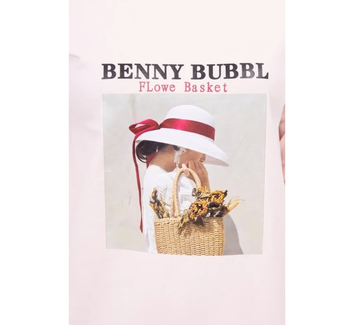 Šaty s potiskem košíků v pudrově růžové barvě