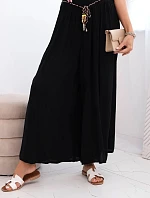 Dámské kalhoty z viskózy se širokými nohavicemi černý
