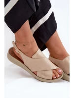 Dámské Sandály Z Eko Kůže Zlaté model 21691831 - Boto