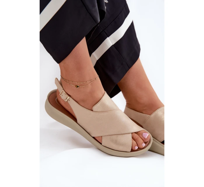 Dámské Sandály Z Eko Kůže Zlaté model 21691831 - Boto